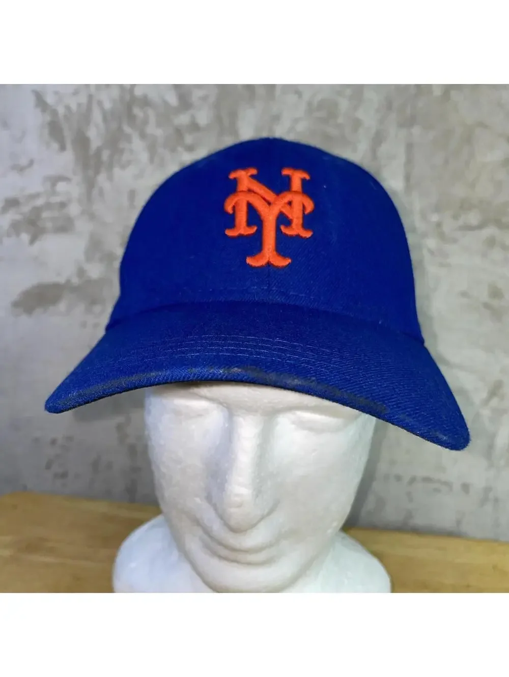 New Era 9FIFTY New York Mets MLB Strapback Hat Blue Orange OSFM *FLAWS*